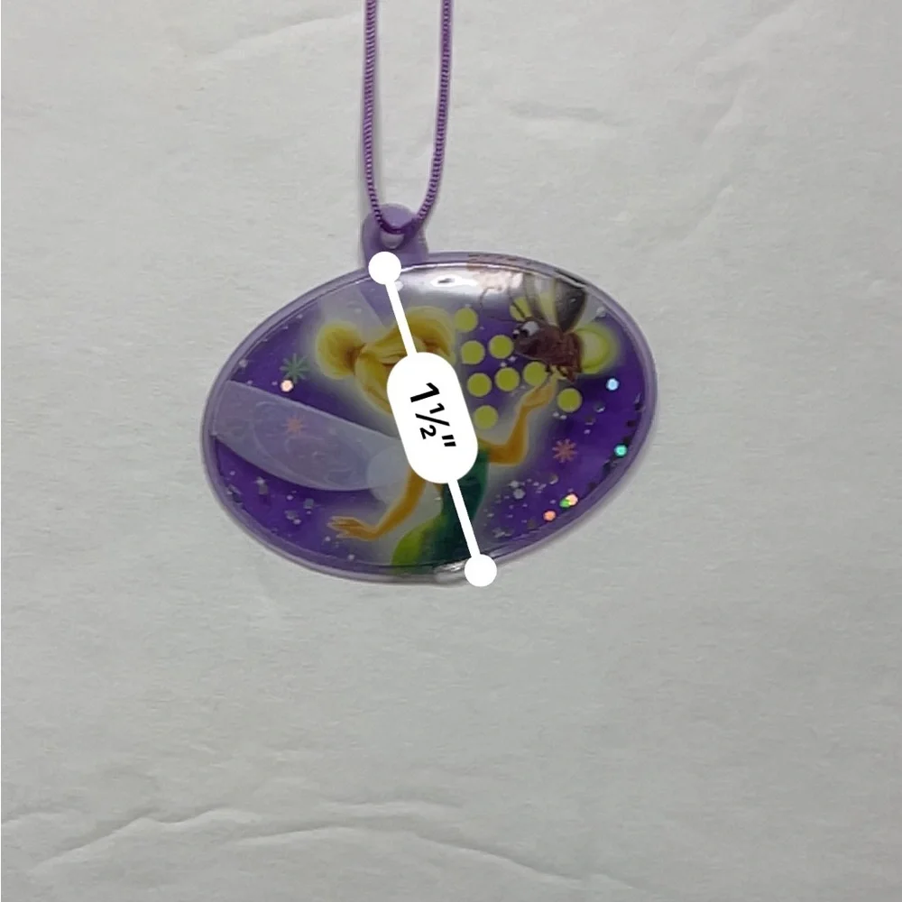 Disney Kids Purple Tinker Bell Glitter Necklace